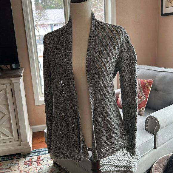 Eileen Fisher crocheted cotton cardigan, loose weave -spring/ summer small - Picture 4 of 9
